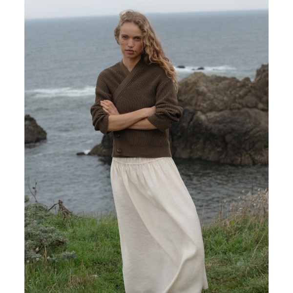 Cropped Cotton Cocoon Cardigan